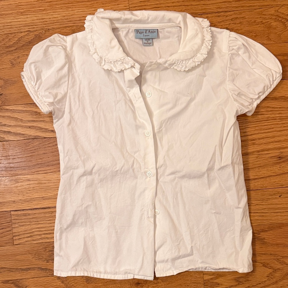 Papo d'Anjo Cream Button Down Kids Shirt